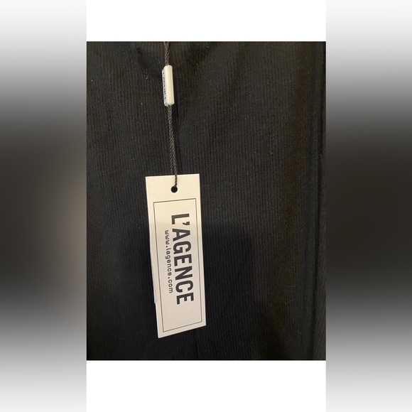 L'AGENCE medium black ribbed long dress NWT ILIANA CAMI - Picture 3 of 4